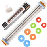 Yasashii adjustable rolling pin with four rings for even dough thickness