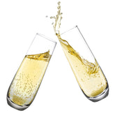 Yaschmo stemless champagne flutes set of four for elegant celebrations and crisp clinks.