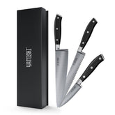 Yatoshi Knives 8-inch chef knife with ergonomic Pakka wood handle for precise slicing
