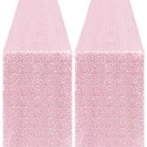 Yblut pink glitter sequin table runner closeup showcasing festive sparkle for celebrations.