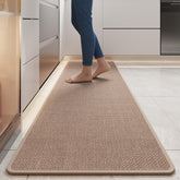 YDKGL durable non-slip kitchen mat in front of sink for secure footing.