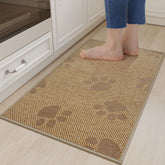 YDKGL Kitchen Mat with non-slip ribber backing keeps floors secure during cooking.