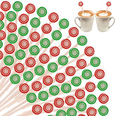 yeabwps Christmas wooden stirrers red and green for festive coffee stirring