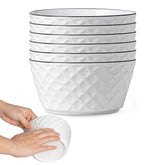 Yeacccng ceramic soup bowls with a diamond pattern add refined elegance to meals.