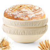 Yeatruojeet banneton baskets in a 10-inch round set for dough shaping.