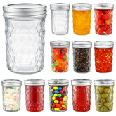 YEBODA 8 oz mason jar with lid and band showing airtight seal for safe storage