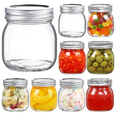 YEBODA nine-pack wide-mouth jars with clear glass for easy content identification