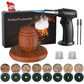 Yecuip Cocktail Smoker Kit with Torch demonstrates setup for smoking cocktails.