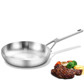 Yeksum Tri-Ply 8in frying pan top view showing compact size for quick breakfasts