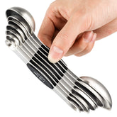 YellRin magnetic measuring spoons set seven, compact and precise for quick dry and liquid measurements.