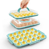 YETESON deviled egg container with lid ideal for leak-free potlucks.