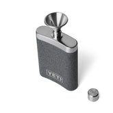 YETI 7 oz flask in Black Stone; compact, rugged hydration for on-the-go use