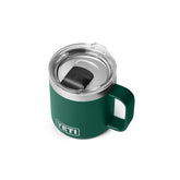 YETI Rambler 10 oz mug front view; durable stainless steel ideal for travel and daily coffee