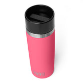 YETI Rambler 16 oz Tropical Pink, side view, ideal for on-the-go hydration.