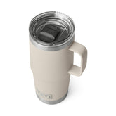 YETI Rambler 20 oz Travel Mug front view in Cape Taupe showing daily durability