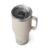 YETI Rambler 30oz Travel Mug, Cape Taupe, front view, durable steel for daily use.