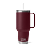 YETI Rambler 42 oz tumbler with handle and straw lid for easy on-the-go sipping.