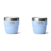 YETI Rambler 4 oz stackable cup Big Sky Blue front view for on-the-go espresso