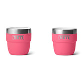 YETI Rambler 4 oz stackable cup in tropical pink for compact espresso.