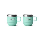 YETI Rambler 6 oz Stackable Mug seafoam front view, ideal for on-the-go espresso.