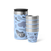 YETI shot glasses in blue camo with carrying case ideal for rugged outdoor gatherings