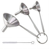 YEVIOR 3 in 1 metal funnel large mouth for quick spill-free bottle filling