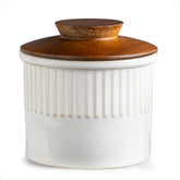 YHOJOY ceramic butter dish with lid on countertop for easy access