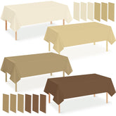 YIDAKO brown disposable tablecloth with gradient colors enhances fall party decor.