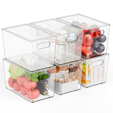Yieach stackable clear storage bin with lid boosts pantry visibility and organization