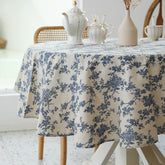 YiHomer Pastoral round tablecloth 60-inch diameter enhances dining elegance and surface protection.