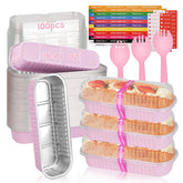 Yimerlen mini loaf pan pink with lid close-up; sturdy aluminum for oven baking