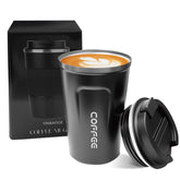 YINBAOGE insulated mug with lid showing leakproof seal for travel