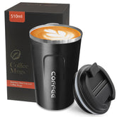 YINBAOGE insulated travel mug with lid keeps drinks hot or cold on the go.