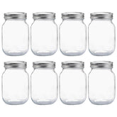 YINGERHUAN 16oz regular-mouth jar with silver lid for pantry organization.