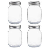 YINGERHUAN 16oz regular-mouth mason jar with clear glass for quick content identification.