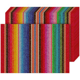 Yingzhao Mexican striped placemats brighten festive tables and protect surfaces.