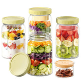 Yirilan 4-pack salad jar front view showing stacked jars for meal prep convenience