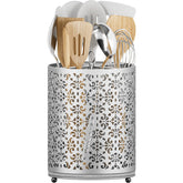 YIUKEA extra-large utensil holder 360° rotation enables one-handed access and organized counters.