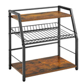 YIYYZI 3-tier countertop organizer front view for accessible snacks and beverages.