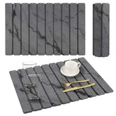 YLjindoia stone drying mat in dark grey marble, large 24x15 inch surface for dishes