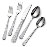 Yoehka hammered-silverware set dining spoons with textured finish for elegant meals