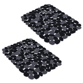 Yolife Pebble kitchen sink mat in black protects stainless steel and delicate dishes.
