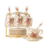 YOLIFE pink rose tea cups with saucers show ivory porcelain and vintage floral charm for refined tea moments