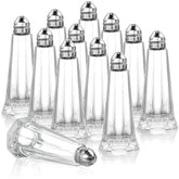 Yopay 12-pack salt and pepper shakers with tower glass body for home and restaurant use.
