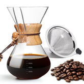 Yopinmall pour-over coffee maker 20oz glass decanter for multiple cups.