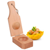 YORSEEK wooden tostonera shapes plantains into a 2in cup for stuffed tostones