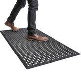 YOSHIKO outdoor rubber mat at entryway reduces dirt tracking with drainage holes