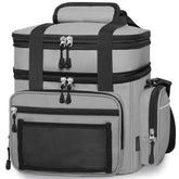 YOSMAAT lunch box cooler bag front mesh pocket for personalization and quick access.