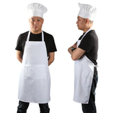 Yotache chef apron white with deep pockets for easy tool access.