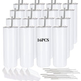 YOUKE OLA 16-pack skinny tumblers 20oz ready for full-wrap sublimation and gifting
